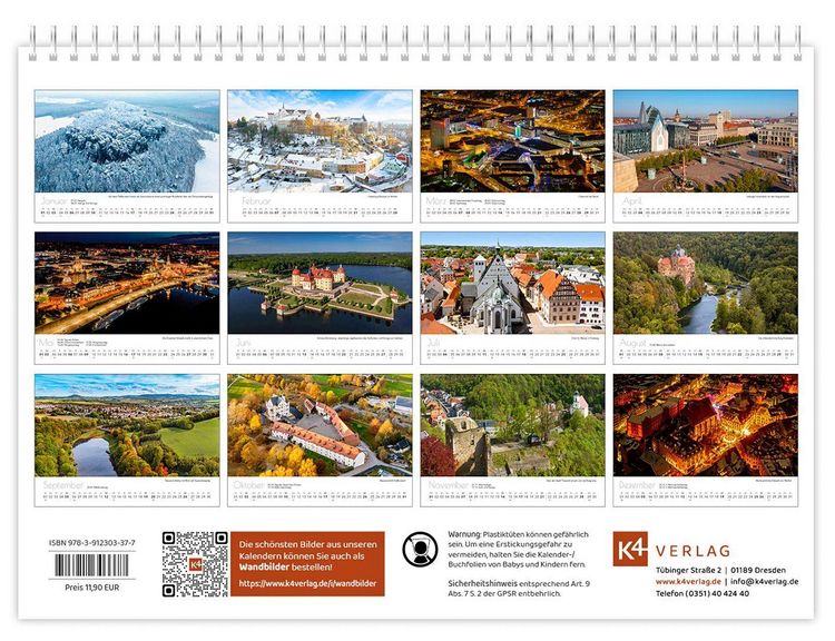 Produktbild: Kalender Sachsen von oben kompakt 2027