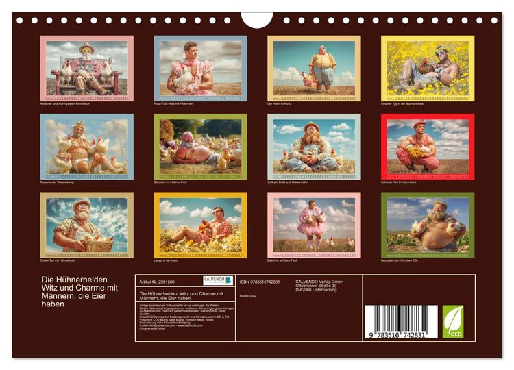 Produktbild: Die H&uuml;hnerhelden. Witz und Charme mit M&auml;nnern, die Eier haben (Wandkalender 2026 DIN A4 quer), CALVENDO Monatskalender