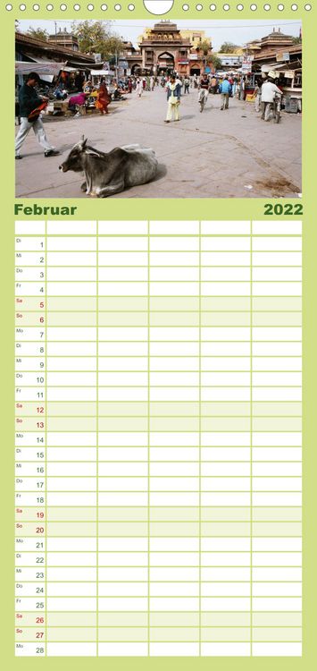 Produktbild: Familienplaner Alltagsleben in Indien (Wandkalender 2022 , 21 cm x 45 cm, hoch)