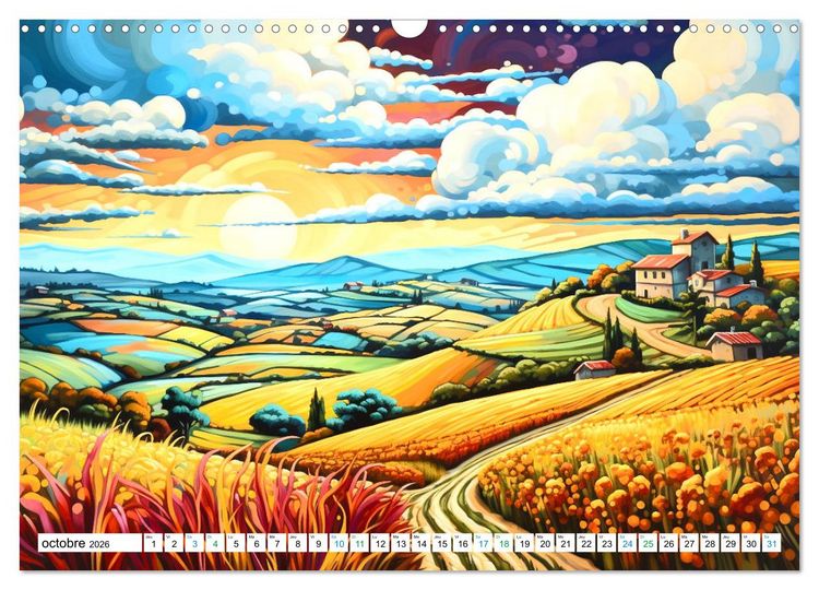 Produktbild: Paysages color&eacute;s (Calendrier mural 2026 DIN A3 vertical), CALVENDO calendrier mensuel