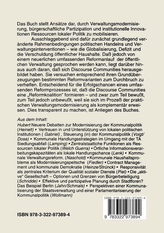 Produktbild: Modernisierung der Kommunalpolitik