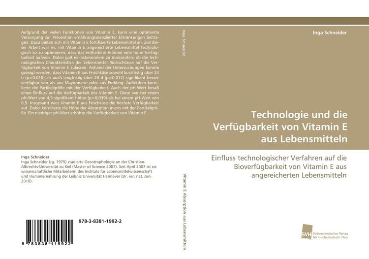 Produktbild: Technologie und die Verf&uuml;gbarkeit von Vitamin E aus Lebensmitteln