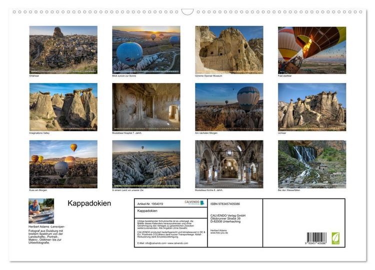 Produktbild: Kappadokien (Wandkalender 2026 DIN A2 quer), CALVENDO Monatskalender