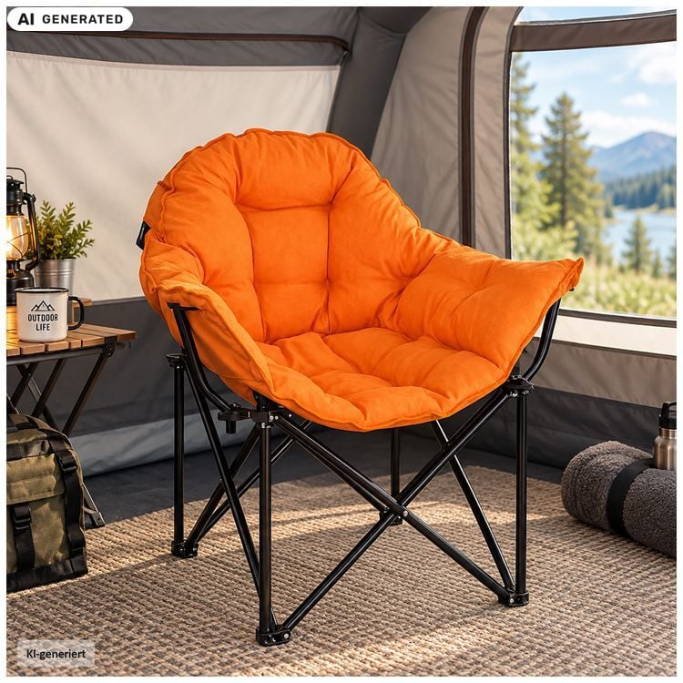 Produktbild: HTI-Living Klappbarer Komfortsessel mit weichem Velvet Bezug