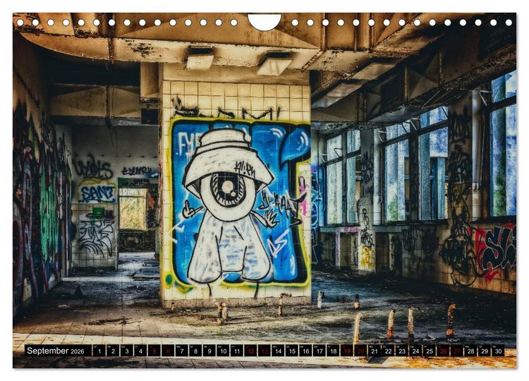 Produktbild: Lost Places Graffiti (Wandkalender 2026 DIN A4 quer), CALVENDO Monatskalender