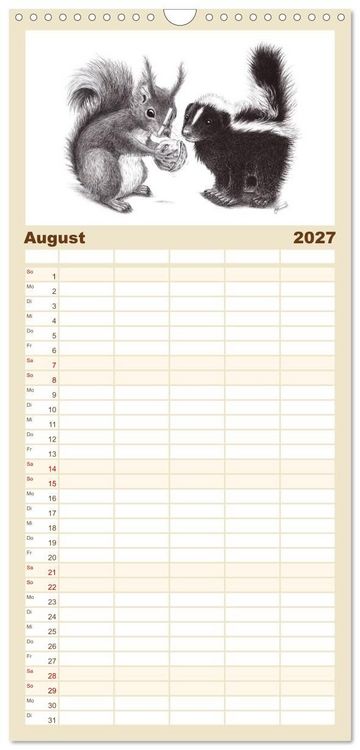 Produktbild: Familienplaner 2027 - owls & friends 2027 mit 5 Spalten (Wandkalender, 21 x 45 cm) CALVENDO