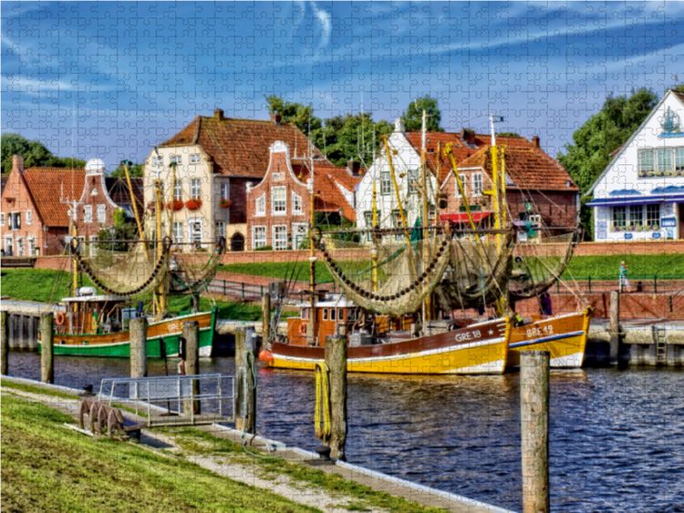 Produktbild: CALVENDO Puzzle Hafen-Panorama, wie aus dem Bilderbuch | 1000 Teile Lege-Gr&ouml;&szlig;e 64 &times; 48 cm Foto-Puzzle f&uuml;r gl&uuml;ckliche Stunden