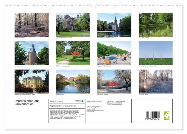 Produktbild: Impressionen aus Grevenbroich (hochwertiger Premium Wandkalender 2026 DIN A2 quer), Kunstdruck in Hochglanz