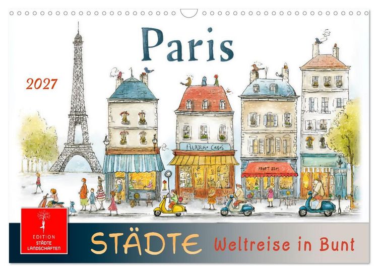 Produktbild: St&auml;dte - Weltreise in Bunt (Wandkalender 2027 DIN A3 quer), CALVENDO Monatskalender