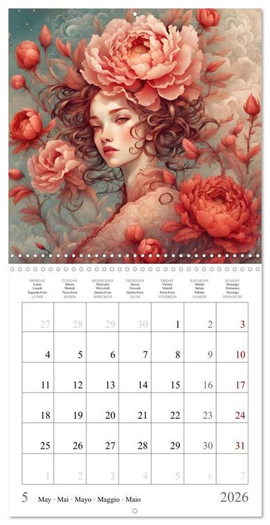 Produktbild: Beaut&eacute;s florales (Calendrier mural carr&eacute; 2026 30x30 cm) Calendrier double avec une page pour vos prises de notes