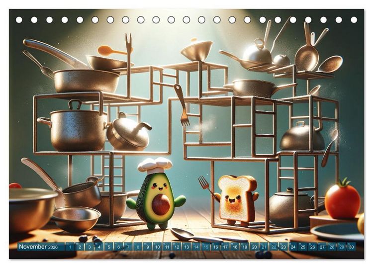 Produktbild: Avocado & Toast - K&uuml;chensp&auml;&szlig;e das ganze Jahr (Tischkalender 2026 DIN A5 quer), CALVENDO Monatskalender