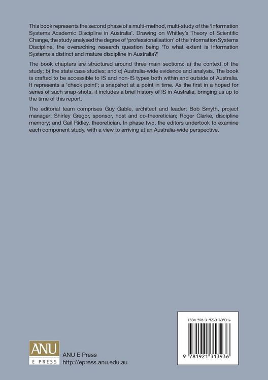 Produktbild: The Information Systems Academic Discipline in Australia