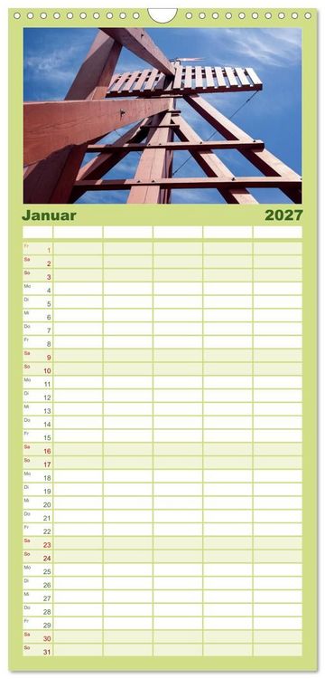 Produktbild: Familienplaner 2027 - Fan&oslash; - Himmel, Hav og mere mit 5 Spalten (Wandkalender, 21 x 45 cm) CALVENDO
