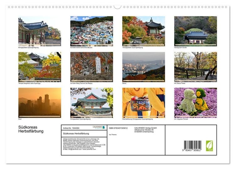Produktbild: S&uuml;dkoreas Herbstf&auml;rbung (hochwertiger Premium Wandkalender 2026 DIN A2 quer), Kunstdruck in Hochglanz