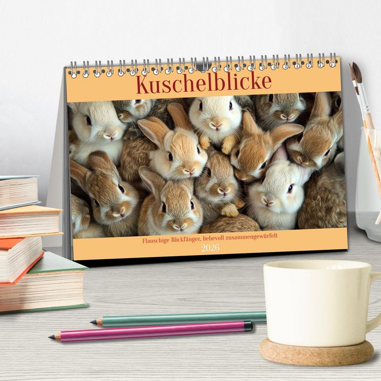 Produktbild: Kuschelblicke (Tischkalender 2026 DIN A5 quer), CALVENDO Monatskalender