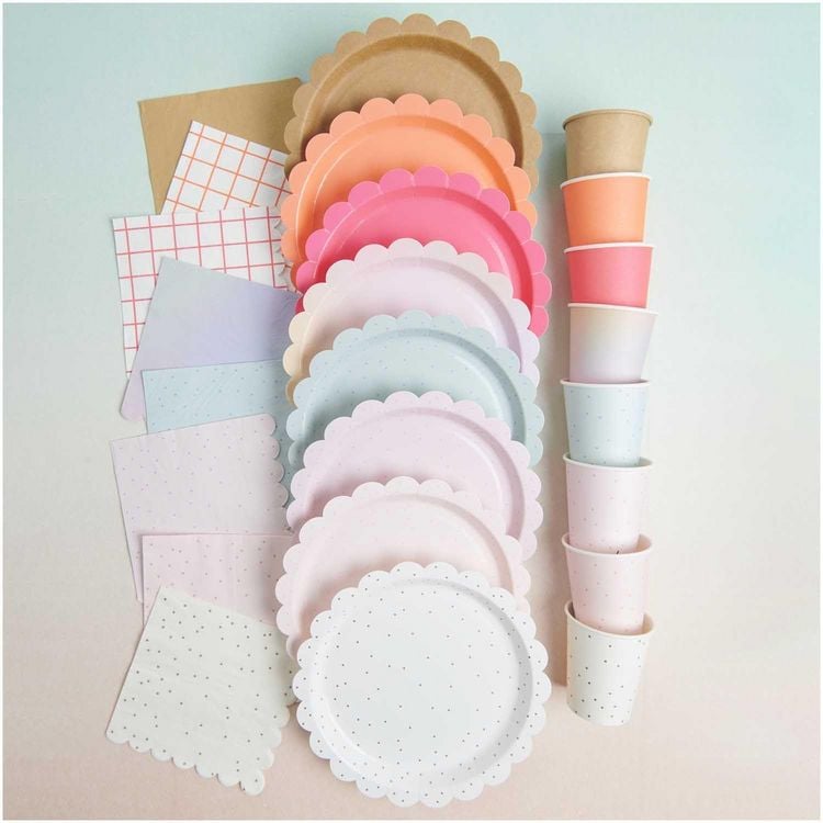 Produktbild: Pappteller Punkte, Mint,, 8 Stk, 23 cm, 350 g/m&sup2;