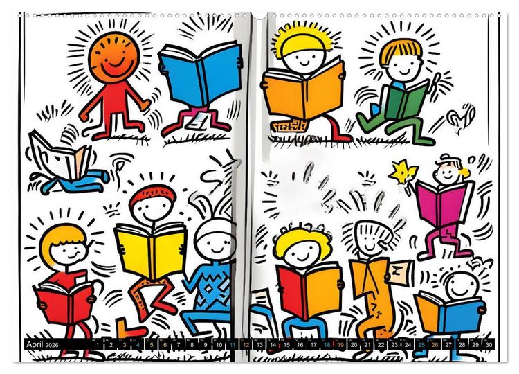 Produktbild: Comics f&uuml;r Kinder . Kinder lieben Abwechslung (hochwertiger Premium Wandkalender 2026 DIN A2 quer), Kunstdruck in Hochglanz