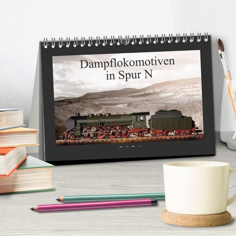 Produktbild: Dampflokomotiven in Spur N (Tischkalender 2026 DIN A5 quer), CALVENDO Monatskalender