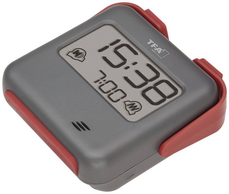 Produktbild: TFA Dostmann 60.2031.10 Quarz Wecker Grau Alarmzeiten 1 Vibrationsalarm, Extra lauter Weckton