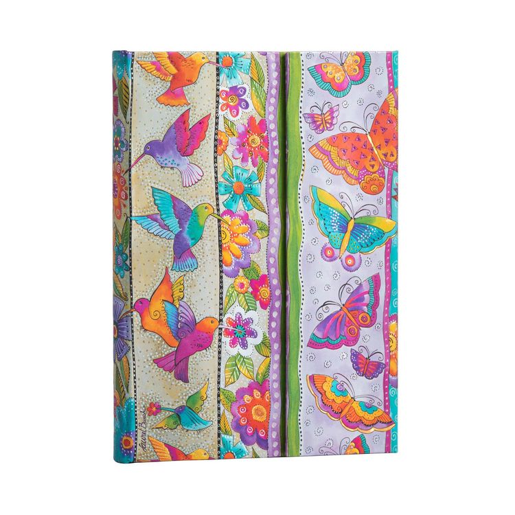 Produktbild: Hardcover Notizbuch Kolibri und Schmetterlinge, Midi, Unliniert