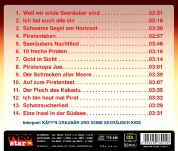 Produktbild: Piraten Party 14 abenteuerliche Piratenlieder