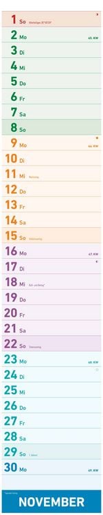 Produktbild: Megaplaner XXL 2026 - Streifen-Kalender 18x86 cm - mit Ferienterminen - viel Platz für Notizen - Wandplaner - Küchenkalender - Alpha Edition