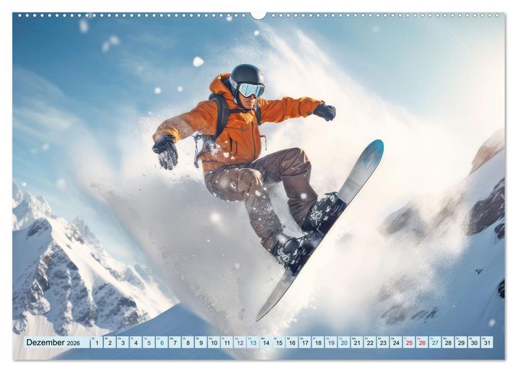 Produktbild: Snowboarder in Aktion (Wandkalender 2026 DIN A2 quer), CALVENDO Monatskalender