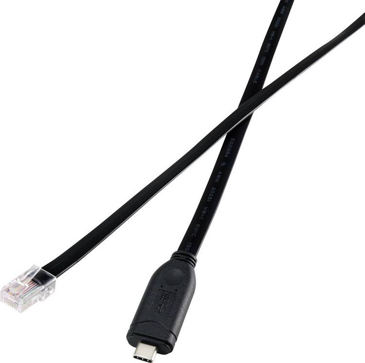 Produktbild: Renkforce USB-C&reg;, RJ45 Adapterkabel [1x USB-C&reg; Stecker - 1x RJ45-Stecker 8p8c] 1.80 m Schwarz