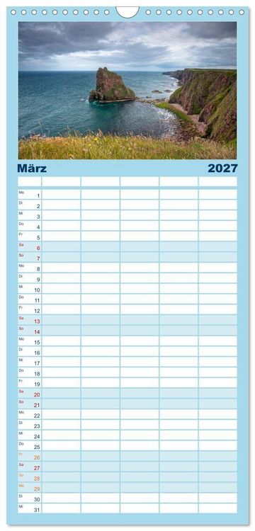 Produktbild: Familienplaner 2027 - Schottland - Wildes Land im Norden mit 5 Spalten (Wandkalender, 21 x 45 cm) CALVENDO
