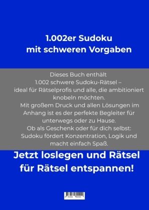 Produktbild: 1.002er Sudoku schwer