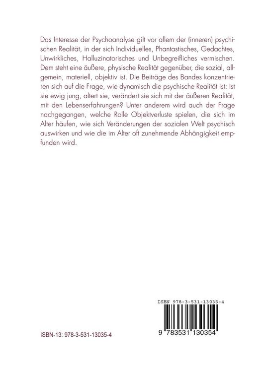 Produktbild: Altern: &Auml;u&szlig;ere Realit&auml;t, innere Wirklichkeiten