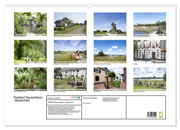 Produktbild: Radland Deutschland - Niederrhein (Wandkalender 2027 DIN A2 quer), CALVENDO Monatskalender