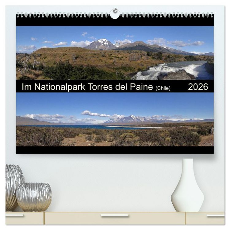 Produktbild: Im Nationalpark Torres del Paine (Chile) (hochwertiger Premium Wandkalender 2026 DIN A2 quer), Kunstdruck in Hochglanz