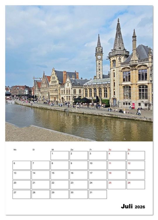 Produktbild: Belgien und Holland, sch&ouml;ne St&auml;dte in Belgien und Holland erleben (Wandkalender 2026 DIN A2 hoch), CALVENDO Monatskalender