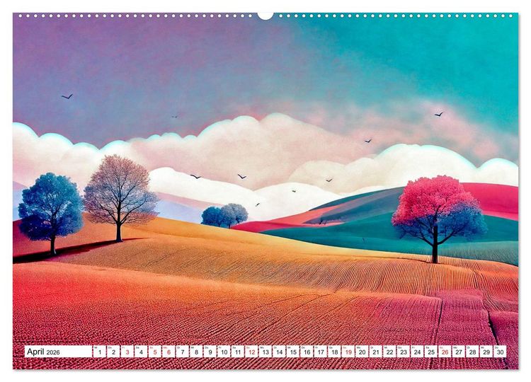 Produktbild: Der Lauf des Jahres dargestellt mit Naiver Kunst (hochwertiger Premium Wandkalender 2026 DIN A2 quer), Kunstdruck in Hochglanz