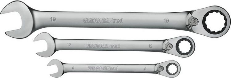 Produktbild: Gedore RED 3300872 R07205005 Maul-Ringratschenschl&uuml;ssel-Satz 5teilig Schl&uuml;sselweite (Metrisch) 07 - 19 mm