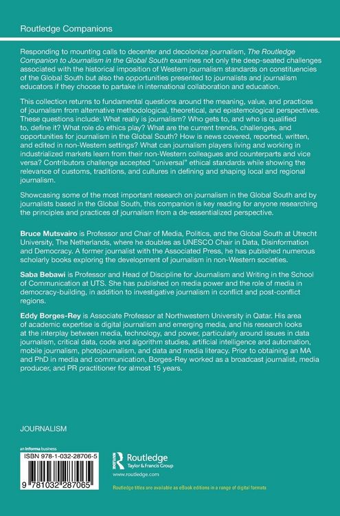 Produktbild: The Routledge Companion to Journalism in the Global South