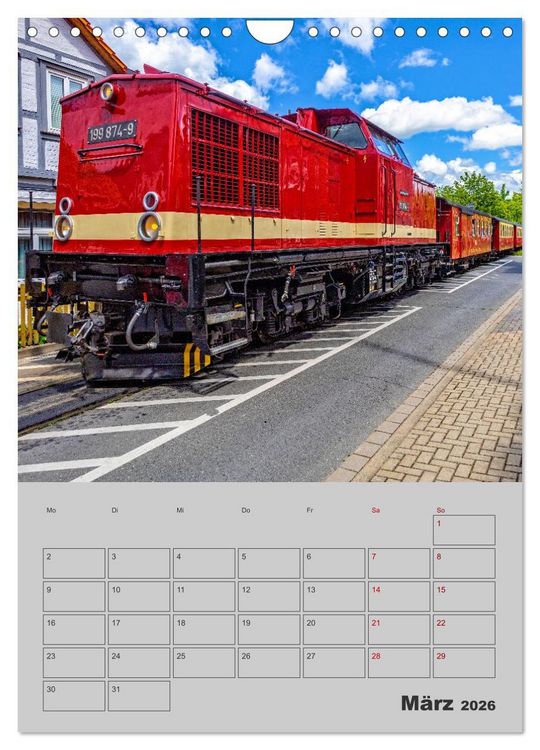 Produktbild: Brockenbahn - Terminplaner (Wandkalender 2026 DIN A4 hoch), CALVENDO Monatskalender