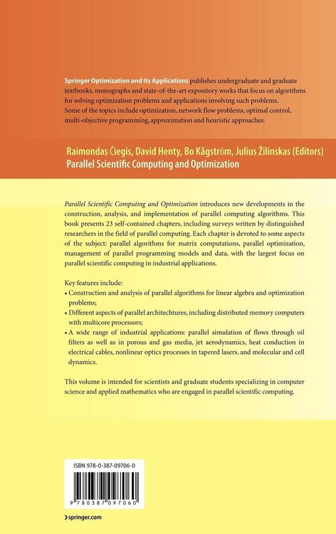 Produktbild: Parallel Scientific Computing and Optimization