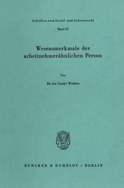 Produktbild: Wesensmerkmale der arbeitnehmer&auml;hnlichen Person.