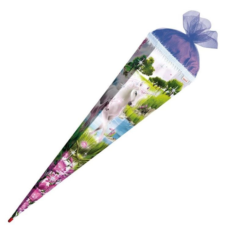 Produktbild: Motiv-Schult&uuml;te 85cm, Einhorn m. Fohlen, Effekt