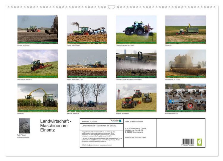 Produktbild: Landwirtschaft - Maschinen im Einsatz (Wandkalender 2026 DIN A2 quer), CALVENDO Monatskalender