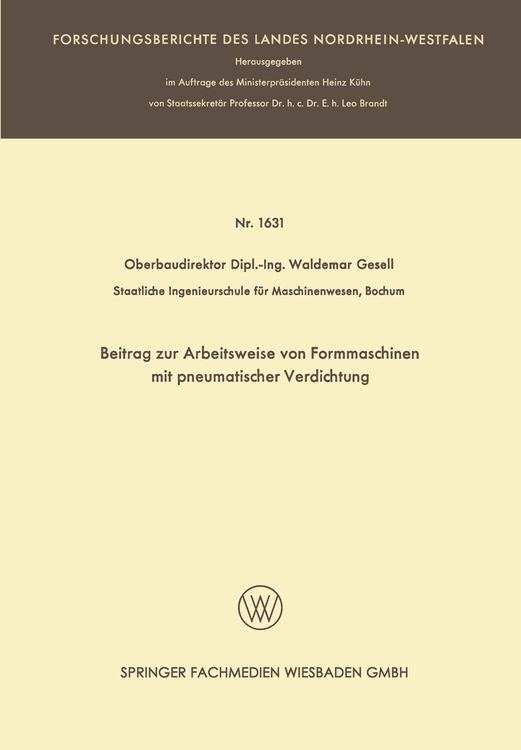 Produktbild: Beitrag zur Arbeitsweise von Formmaschinen mit pneumatischer Verdichtung