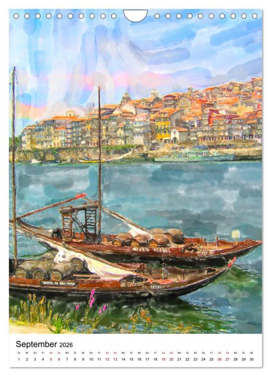 Produktbild: Porto - Stadtansichten in Aquarell (Wandkalender 2026 DIN A4 hoch), CALVENDO Monatskalender