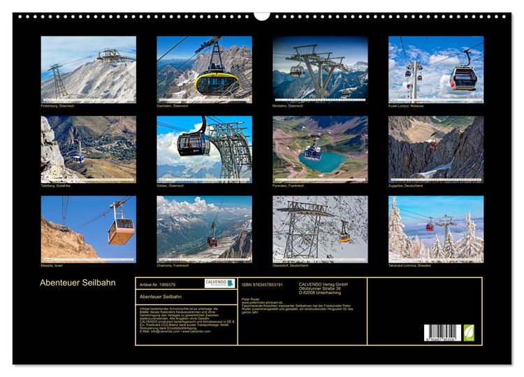 Produktbild: Abenteuer Seilbahn (Wandkalender 2026 DIN A2 quer), CALVENDO Monatskalender