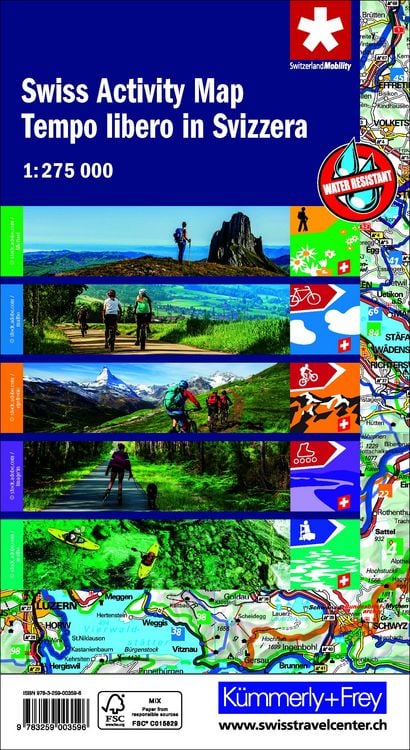 Produktbild: K&uuml;mmerly+Frey Wanderkarte Freizeitkarte Schweiz 1:275.000