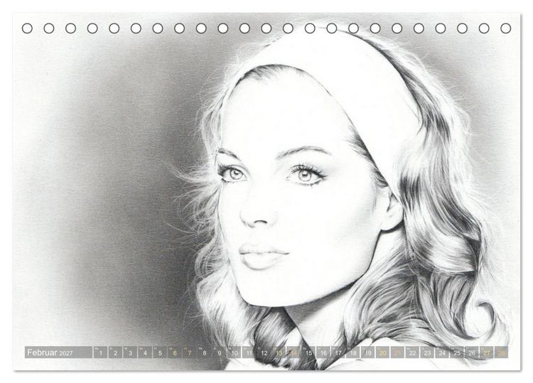 Produktbild: Hollywood Ikonen in Bleistift (Tischkalender 2027 DIN A5 quer), CALVENDO Monatskalender
