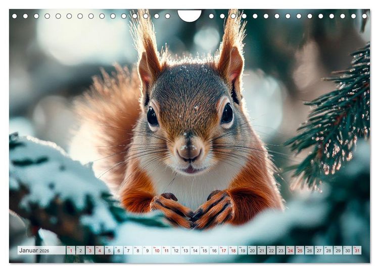 Produktbild: EICHH&Ouml;RNCHEN Niedliche kleine Wesen (Wandkalender 2026 DIN A4 quer), CALVENDO Monatskalender
