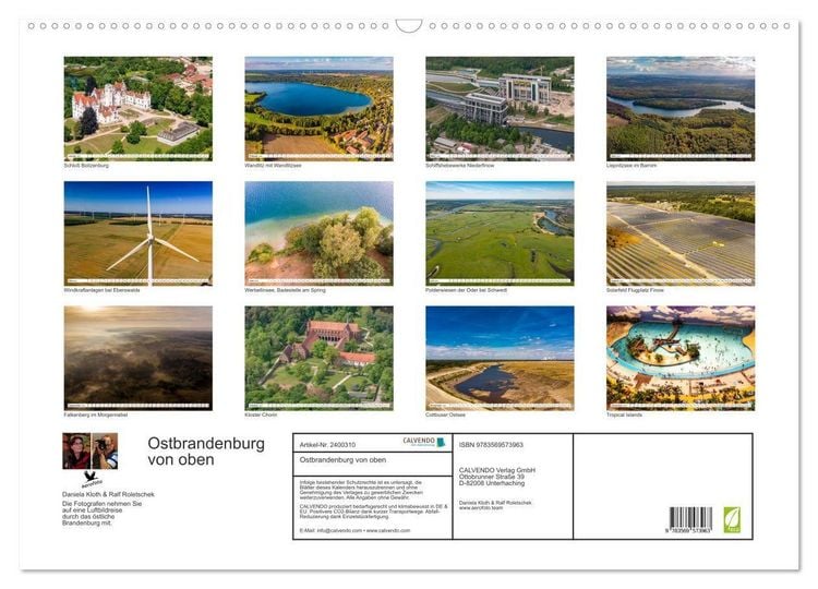 Produktbild: Ostbrandenburg von oben (Wandkalender 2027 DIN A2 quer), CALVENDO Monatskalender