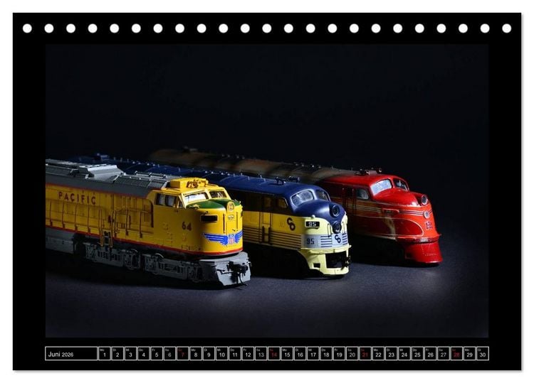 Produktbild: Amerikanische Modelleisenbahnen (Tischkalender 2026 DIN A5 quer), CALVENDO Monatskalender